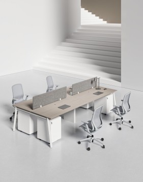 AVA Series Cluster of 4 Face to Face Workstation